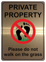 1318 PRIVATE PROPERTY Please Do not walk on the grass Metal Aluminium Plaque Sign Garden