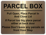 1472 PARCEL BOX Metal Aluminium Plaque Sign Door Gate House Office Letters Post