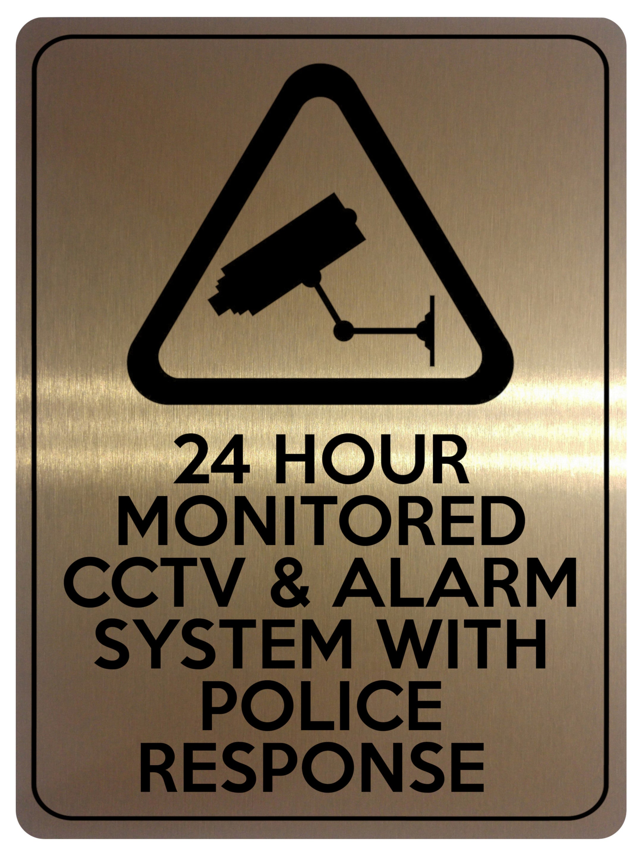 1898 24 HOUR MONITORED CCTV & ALARM SYSTEM Safety Metal Aluminium Plaque Sign