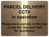 1376 PARCEL DELIVERY CCTV in operation Metal Aluminium Plaque Sign Door House