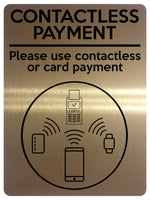 1594 CONTACTLESS PAYMENT Metal Aluminium Plaque Sign Shop Bar Restaurant Hotel