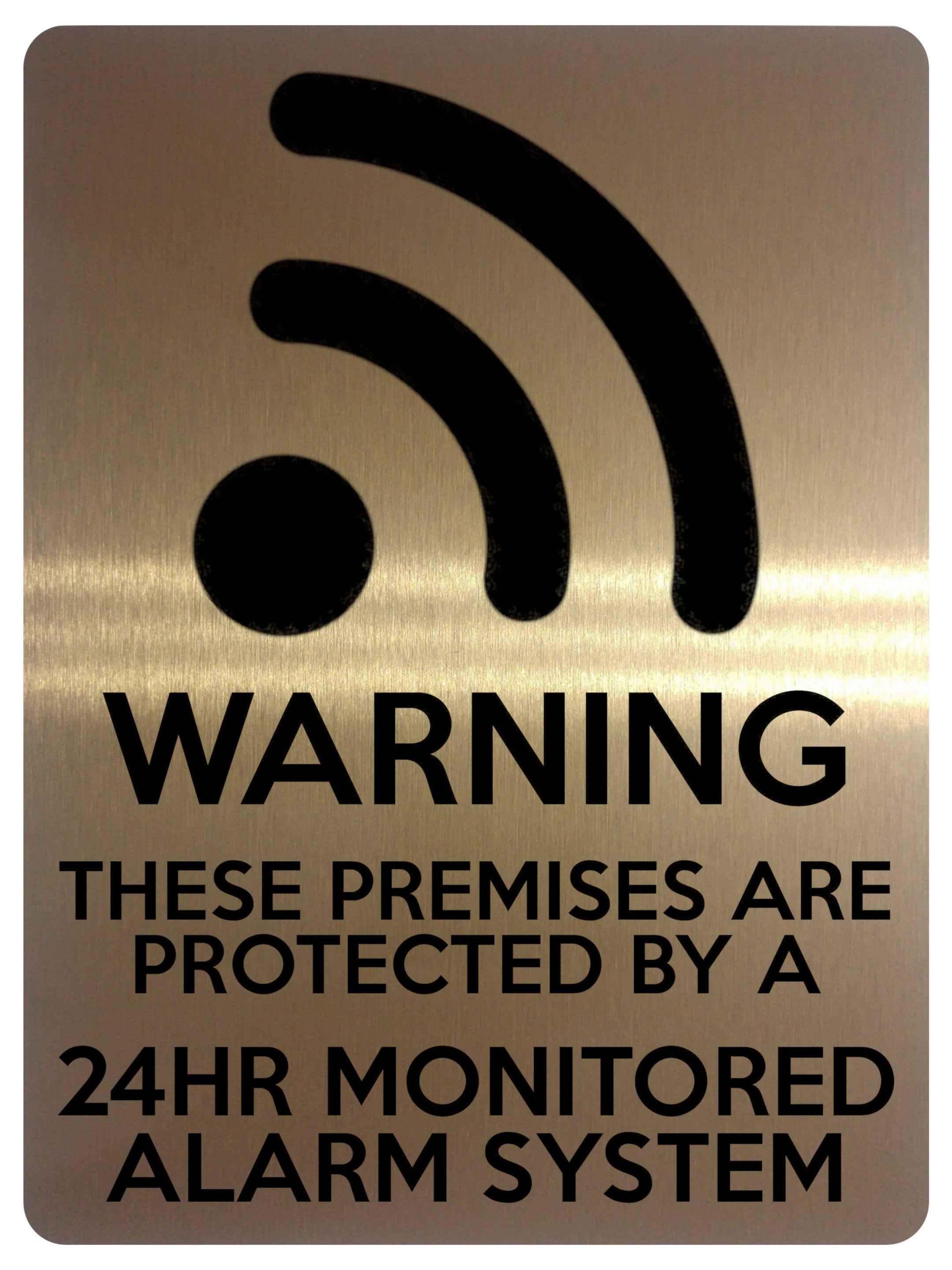 1561 WARNING 24HR MONITORED ALARM SYSTEM Metal Aluminium Plaque Sign House Shop