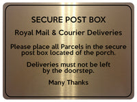 1750 SECURE POST BOX Royal Mail & Courier Door Gate Metal Aluminium Plaque Sign