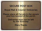 1750 SECURE POST BOX Royal Mail & Courier Door Gate Metal Aluminium Plaque Sign