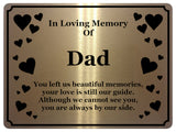 1403 In Loving Memory Of Dad Memorial Funeral Metal Aluminium Plaque Sign