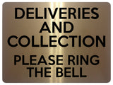 1565 DELIVERIES AND COLLECTION PLEASE RING THE BELL Metal Aluminium Plaque Sign