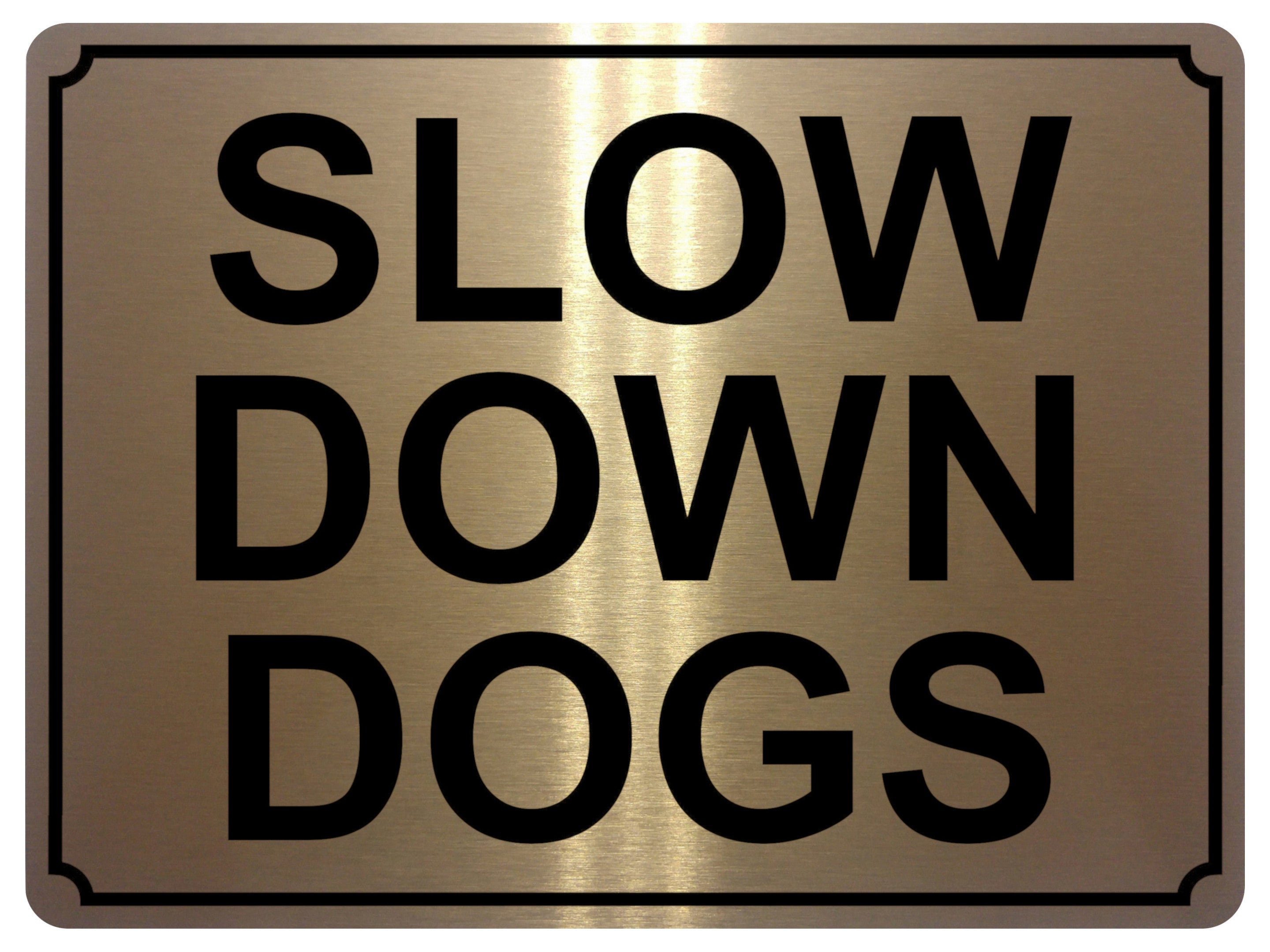 1379 SLOW DOWN DOGS Metal Aluminium Plaque Sign Speed Control Road Housing Door
