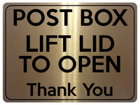 1777 POST BOX LIFT LID TO OPEN Thank You Door Metal Aluminium Plaque Sign