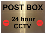 1426 POST BOX 24 hour CCTV Metal Aluminium Plaque Sign Door House Office Parcels