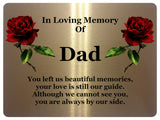 1406 In Loving Memory Of Dad Memorial Funeral Metal Aluminium Plaque Sign