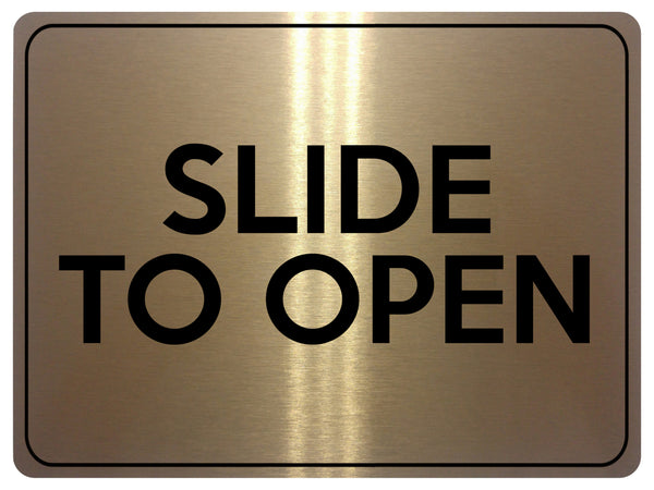 1539 SLIDE TO OPEN Metal Aluminium Plaque Sign Door – xtra print