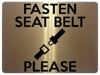 1663 FASTEN SEAT BELT PLEASE Metal Aluminium Plaque Remainder Sign Door Car Taxi