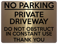 1553 NO PARKING PRIVATE DRIVEWAY Metal Aluminium Plaque Sign Gate Door House