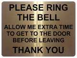 1323 PLEASE RING THE BELL Metal Aluminium Plaque Sign House Office Door Gate