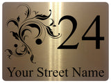 AL059 Custom Personalised Address Digitally Printed Metal Aluminium Sign Plaque Door Gate