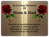 1412 In Loving Memory Of Mom & Dad Memorial Funeral Metal Aluminium Plaque Sign