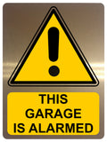 AL063 THIS GARAGE IS ALARMED Digital Metal Aluminium Plaque Sign Door Gate House