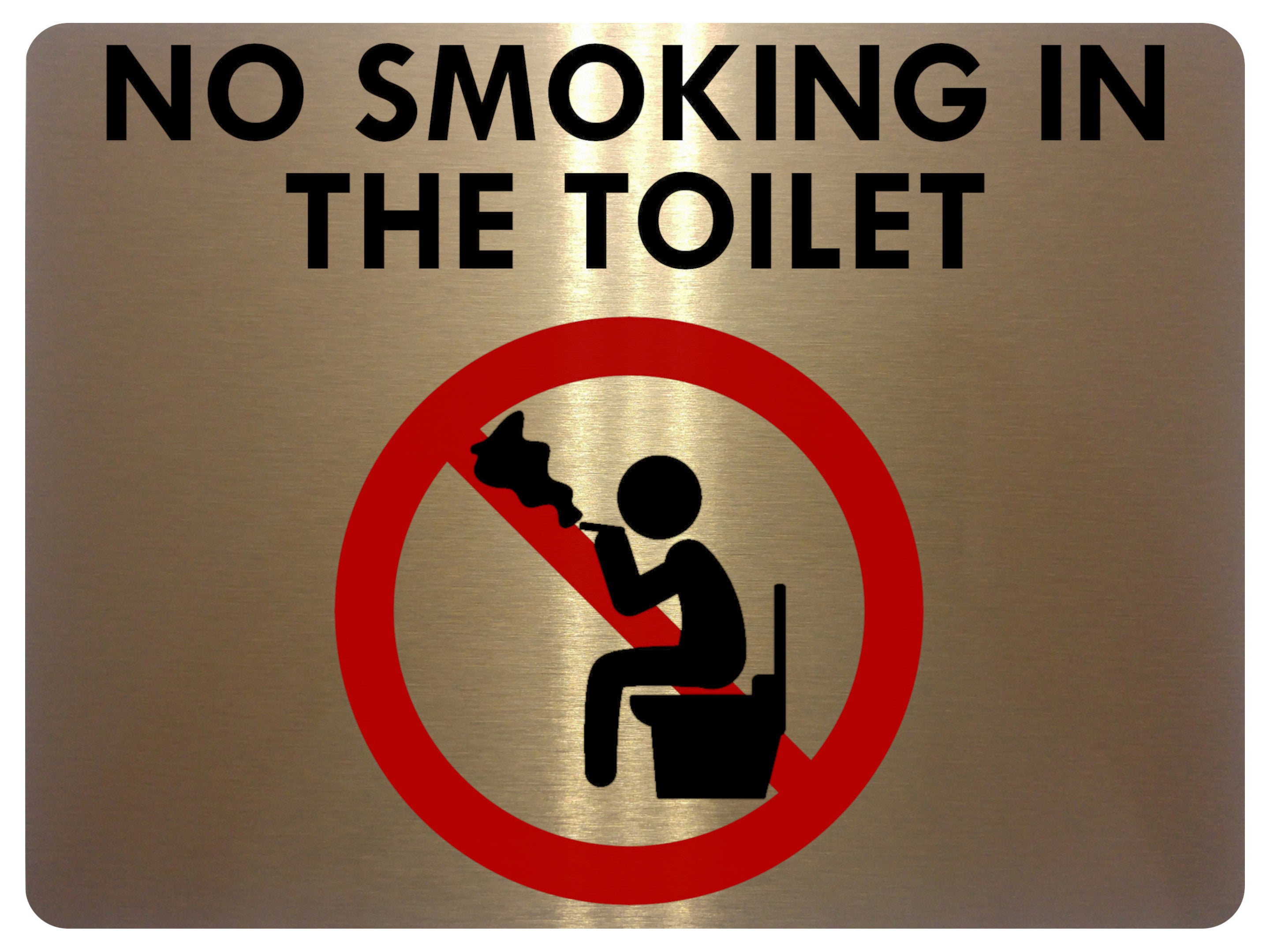 1438 NO SMOKING IN THE TOILET Safety Metal Aluminium Plaque Sign Door Wall