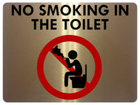 1438 NO SMOKING IN THE TOILET Safety Metal Aluminium Plaque Sign Door Wall