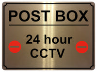 1427 POST BOX 24 hour CCTV Metal Aluminium Plaque Sign Door House Office Parcels