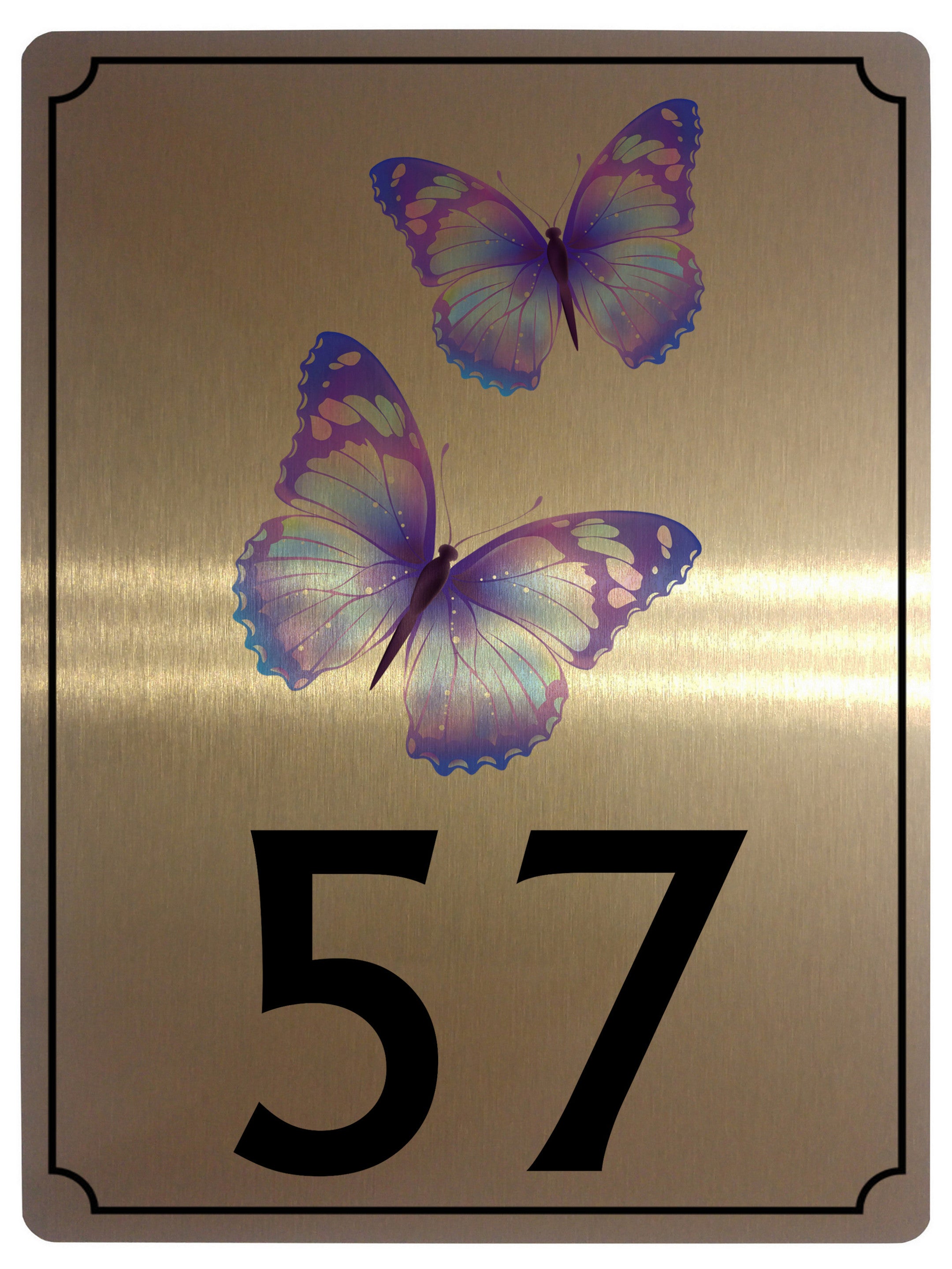 540 Custom Personalised Number Address Butterflies House Metal Aluminium Sign Plaque For Door Wall