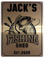 458 Custom Personalised Fishing Shed Metal Aluminium Sign Plaque For Door Garden