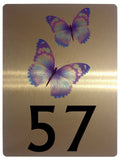 539 Custom Personalised Number Address Butterflies House Metal Aluminium Sign Plaque For Door Wall