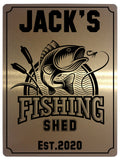 458 Custom Personalised Fishing Shed Metal Aluminium Sign Plaque For Door Garden