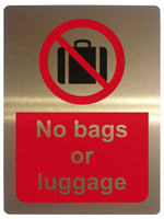 520 No bags or luggage Safety Metal Aluminium Plaque Sign Door Wall Pub Shop Bar