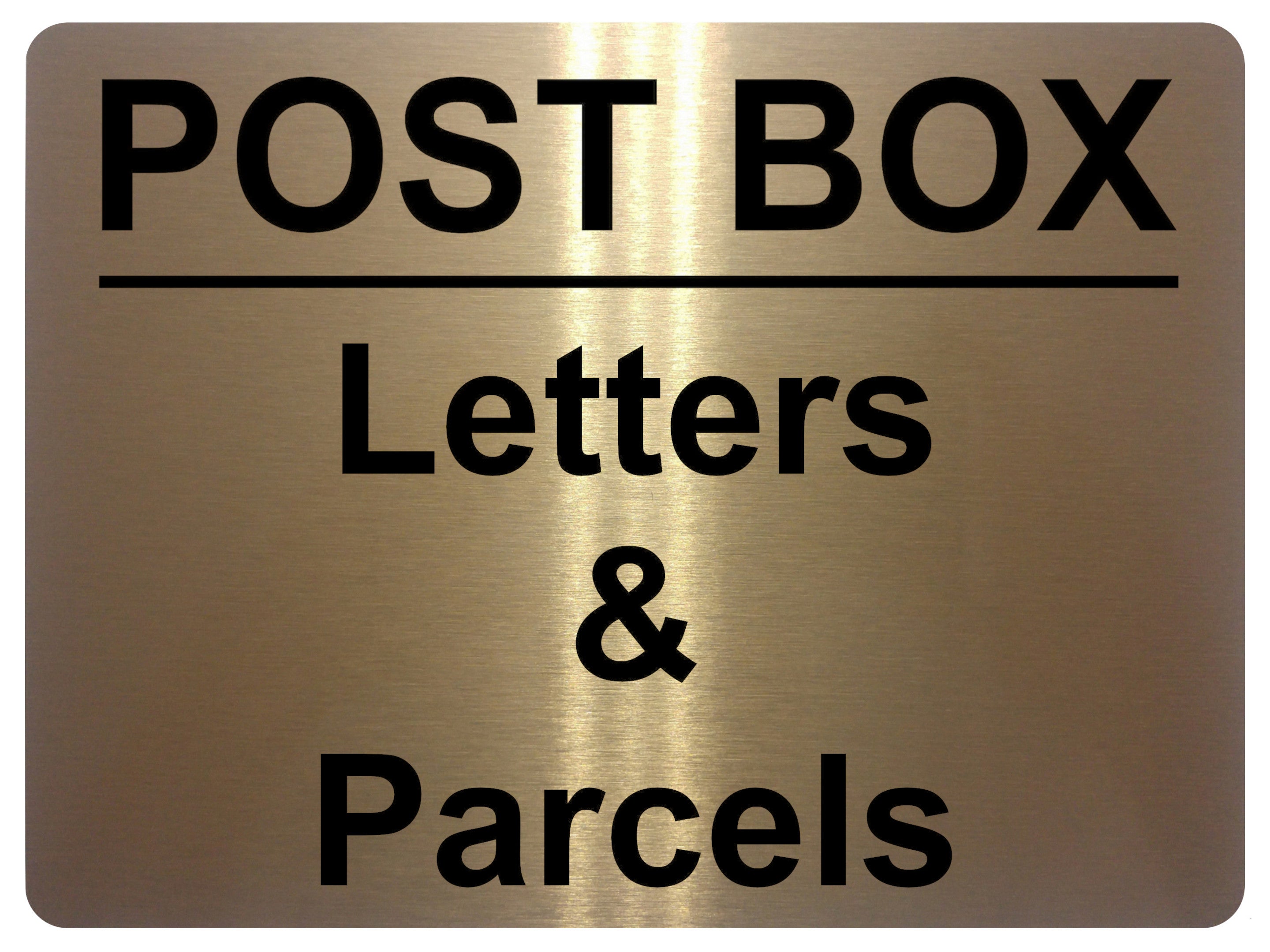 AL014 POST BOX Letters & Parcels Metal Aluminium Plaque Sign Door House Office