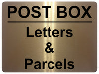 AL014 POST BOX Letters & Parcels Metal Aluminium Plaque Sign Door House Office