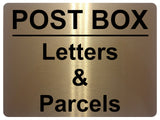 AL014 POST BOX Letters & Parcels Metal Aluminium Plaque Sign Door House Office