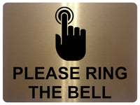 AL011 PLEASE RING THE BELL Metal Aluminium Plaque Sign Door Gate House Office