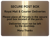 1749 SECURE POST BOX Royal Mail & Courier Door Gate Metal Aluminium Plaque Sign