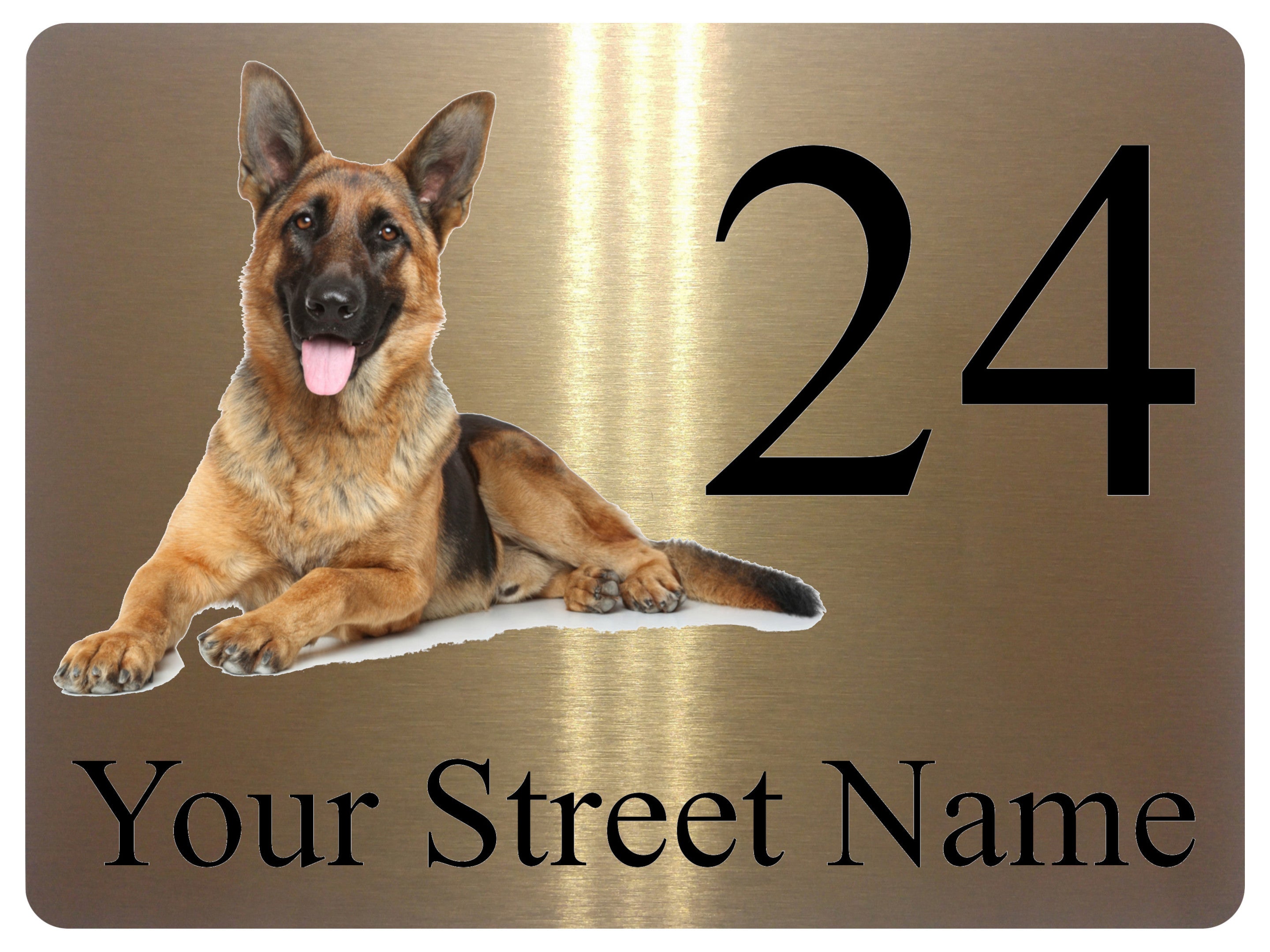 AL035 Personalised Address Digitally Printed Metal Aluminium Sign Plaque Door Gate House Office