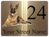 AL035 Personalised Address Digitally Printed Metal Aluminium Sign Plaque Door Gate House Office