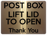 1776 POST BOX LIFT LID TO OPEN Thank You Door Metal Aluminium Plaque Sign