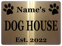 AL036 Custom Personalised DOG HOUSE Name's Digitally Printed Metal Aluminium Sign Plaque Door