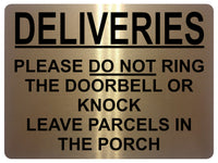 1747 DELIVERIES PLEASE DO NOT RING DOORBELL OR KNOCK Metal Aluminium Plaque Sign