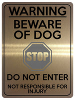 1739 WARNING BEWARE OF DOG DO NOT ENTER Door Gate Metal Aluminium Plaque Sign