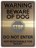 1739 WARNING BEWARE OF DOG DO NOT ENTER Door Gate Metal Aluminium Plaque Sign