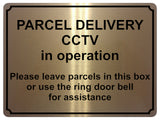 1377 PARCEL DELIVERY CCTV in operation Metal Aluminium Plaque Sign Door House