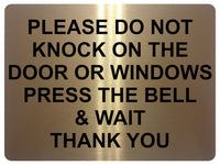 AL044 DO NOT KNOCK DOOR WINDOWS Digitally Printed Metal Aluminium Plaque Sign House