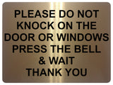 AL044 DO NOT KNOCK DOOR WINDOWS Digitally Printed Metal Aluminium Plaque Sign House