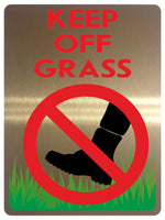 807 KEEP OFF GRASS Metal Aluminium Plaque Sign For House Garden Lawn