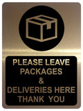 762 PLEASE LEAVE PACKAGES & DELIVERIES Metal Aluminium Plaque Sign Door Letters Parcel House