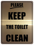 1293 PLEASE KEEP THE TOILET CLEAN Metal Aluminium Plaque Sign Door Shop Bar Pub