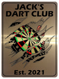 728 Personalised DART CLUB Name Man Cave Professionals & Amateurs Welcome Metal Aluminium Sign Door Plaque Pub