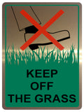 1298 KEEP OFF THE GRASS Metal Aluminium Plaque Sign Shed Garden Lawn