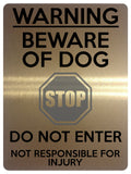 1738 WARNING BEWARE OF DOG DO NOT ENTER Door Gate Metal Aluminium Plaque Sign